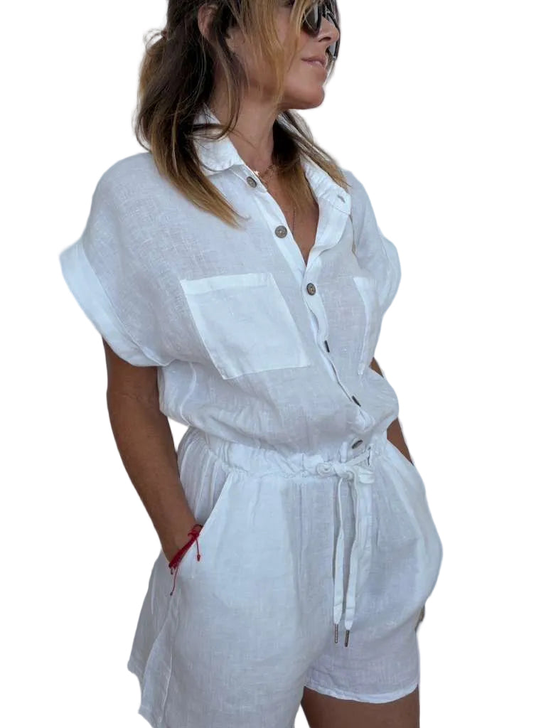 EMMA LINEN ROMPER