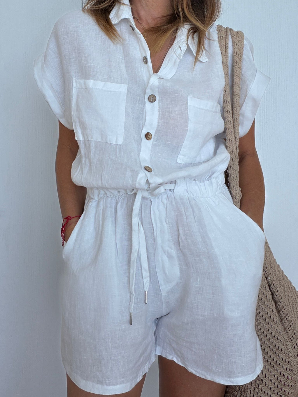 EMMA LINEN ROMPER