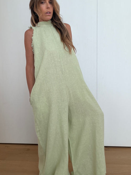 SIENNA LINEN JUMPSUIT CUELLO