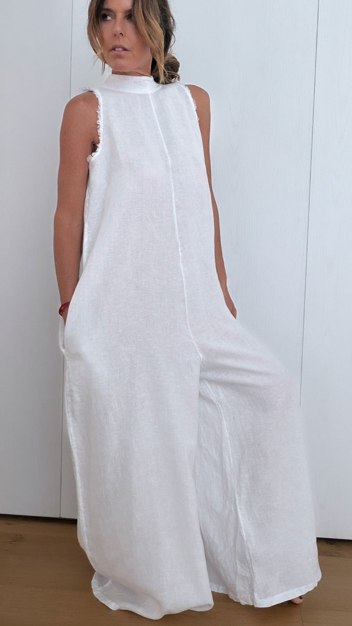 SIENNA LINEN JUMPSUIT CUELLO