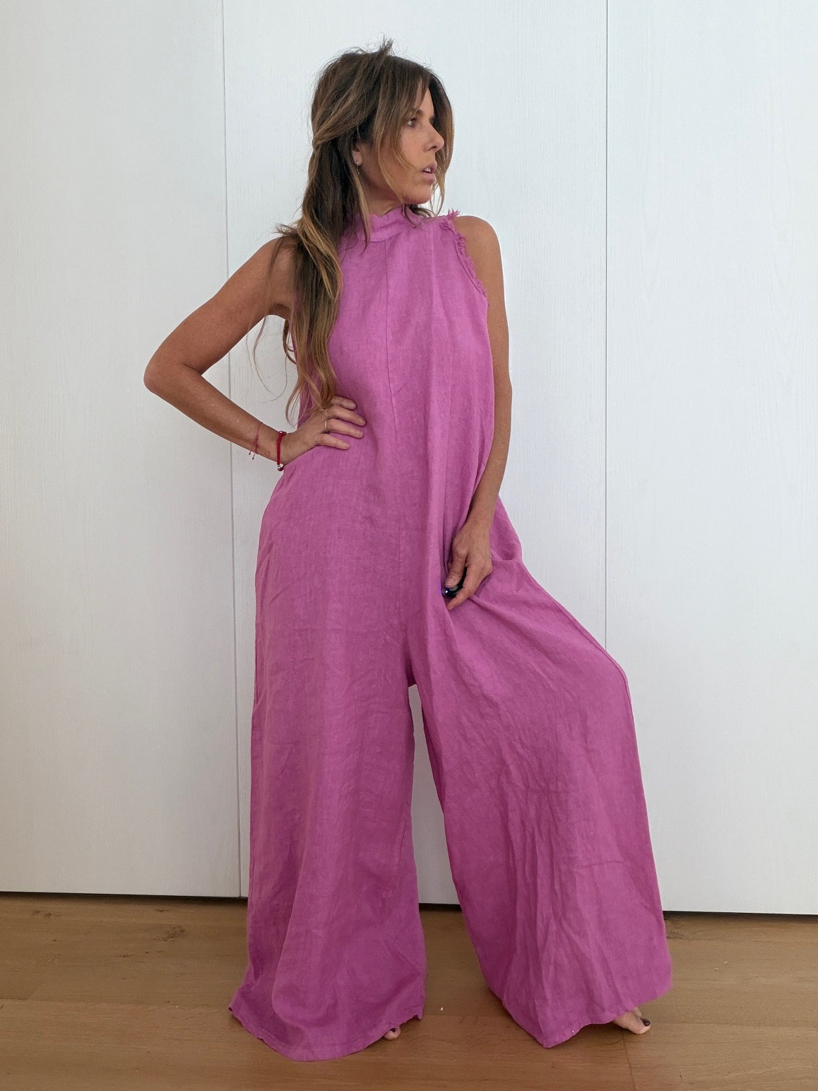 SIENNA LINEN JUMPSUIT CUELLO